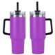 aerial view a purple maxim 40 oz vacuum insulated stainless steel tumbler, image 1 of 3