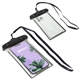 aerial view a black voyage waterproof phone pouch, image 1 of 2