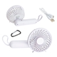 aerial view a white quiet breeze rechargeable hand fan, image 1 of 4