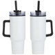 aerial view a white outpost 40 oz stainless steel / polypropylene mug, image 1 of 3