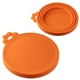 aerial view a orange stay fresh silicone can lid, image 1 of 2