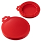 aerial view a red stay fresh silicone can lid, image 1 of 2