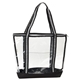 aerial view a clear diamond clear tpu zippered tote, image 1 of 2