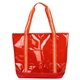 aerial view a red diamond clear tpu zippered tote, image 1 of 2