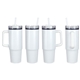 aerial view a white octava 30 oz stainless steel / polypropylene mug, image 1 of 2