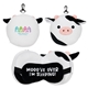 aerial view a white comfort pals(tm) cow 2- in -1 pillow sleep mask, image 1 of 7