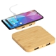 aerial view a bamboo panda bamboo 15w wireless charger with dual usb ports, image 1 of 2