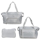 aerial view a light gray caravan expandable polyester travel tote, image 1 of 5