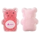 aerial view a pink plush hippo aqua pearls(tm) hot / cold pack, image 1 of 2