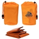 aerial view a orange easy - pak emergency poncho with whistle, image 1 of 2