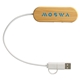 aerial view a bamboo/white bamboo dual port usb type - c hub, image 1 of 5