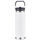 aerial view a white senago 30 oz vacuum insulated stainless steel bottle with build - in straw, image 1 of 2