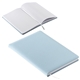 aerial view a blue draftsman padded hardcover journal with grid - lined paper, image 1 of 3