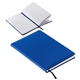 aerial view a navy blue draftsman padded hardcover journal with grid - lined paper, image 1 of 4
