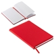 aerial view a red draftsman padded hardcover journal with grid - lined paper, image 1 of 3