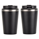 aerial view a black paragon 12 oz recycled polypropylene / stainless steel tumbler, image 1 of 3