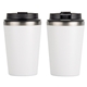 aerial view a white paragon 12 oz recycled polypropylene / stainless steel tumbler, image 1 of 3