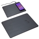 aerial view a black avalon ii mouse pad with 15 w wireless charger, image 1 of 2