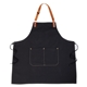 aerial view a black pitmaster recycled cotton apron, image 1 of 2
