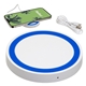 aerial view a white/blue power disc 15w wireless charger, image 1 of 2
