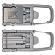 aerial view a silver best buddy tools(r) 12- in -1 carabiner multi - tool, image 1 of 5