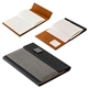 aerial view a gray folio refillable hardcover journal with card pockets and magnetic closure, image 1 of 7