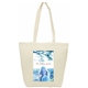 aerial view a beige 10 oz canvas tote bag - 17.75x15.75 inch, image 1 of 2