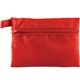 a red zippered nylon bag