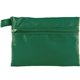 a green zippered nylon bag