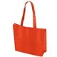 a red non woven textured tote bag - full color