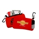 a red smartphone holder with pouch