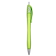 a green retractable click pen