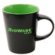 aerial view a lime 12 oz satin black mug, image 1 of 2