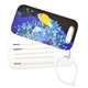 a white rectangle metal luggage tag - full color