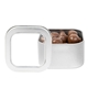 aerial view a silver window tin with choc peanuts, image 1 of 7