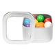 aerial view a silver window tin with gumballs, image 1 of 7