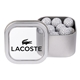aerial view a silver window tin with chocolate golf balls, image 1 of 8
