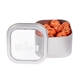 aerial view a silver window tin with chocolate basketballs, image 1 of 8