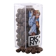 a clear acrylic box with chocolate covered peanuts