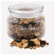 a clear glass jar jar with trail mix