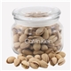 a clear glass jar jar with pistachios