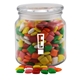 a clear glass jar jar with mini chicklets gum