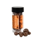 aerial view a clear tube with choc covered peanuts, image 1 of 6