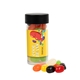 aerial view a clear small 3 candy tube with assorted jelly beans, image 1 of 6