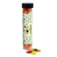 aerial view a clear tube with mini chicklets gum, image 1 of 6
