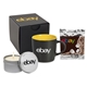 aerial view a yellow winter warmth hot chocolate and candle kit, image 1 of 2