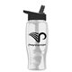 a clear bottle & black lid poly - pure - 27 oz transparent bottle with flip straw lid