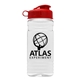 aerial view a clear bottle & red lid groove 20 oz tritan(tm) sports bottle with flip lid, image 1 of 2