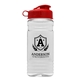 aerial view a clear bottle & red lid groove tritan(r) bottle with flip lid - 20 oz, image 1 of 2