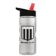 a clear bottle & black/red spout lid mini mountain 22 oz tritan(tm) sports bottle with flip straw lid